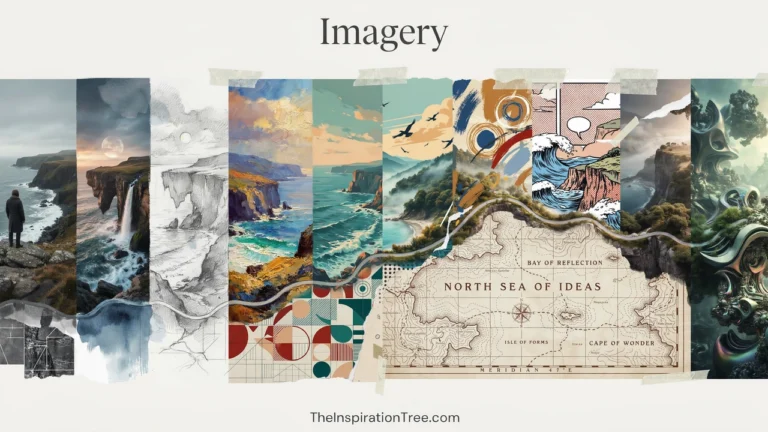 One visual scene transforming through drawing, watercolor, painting, collage, digital illustration, conceptual art, and AI-assisted imagery.