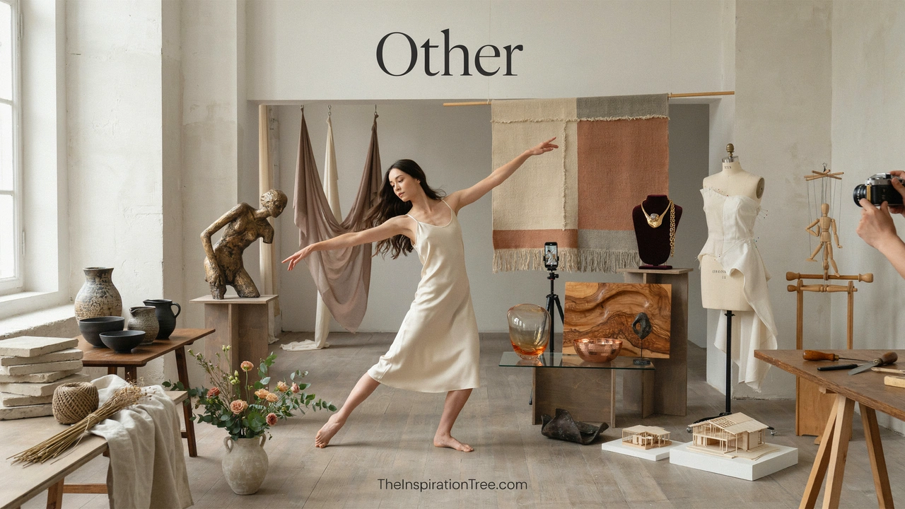 A creative environment featuring dance, sculpture, ceramics, jewelry, fashion, woodworking, textiles, glasswork, and other physical and performance-based arts.
