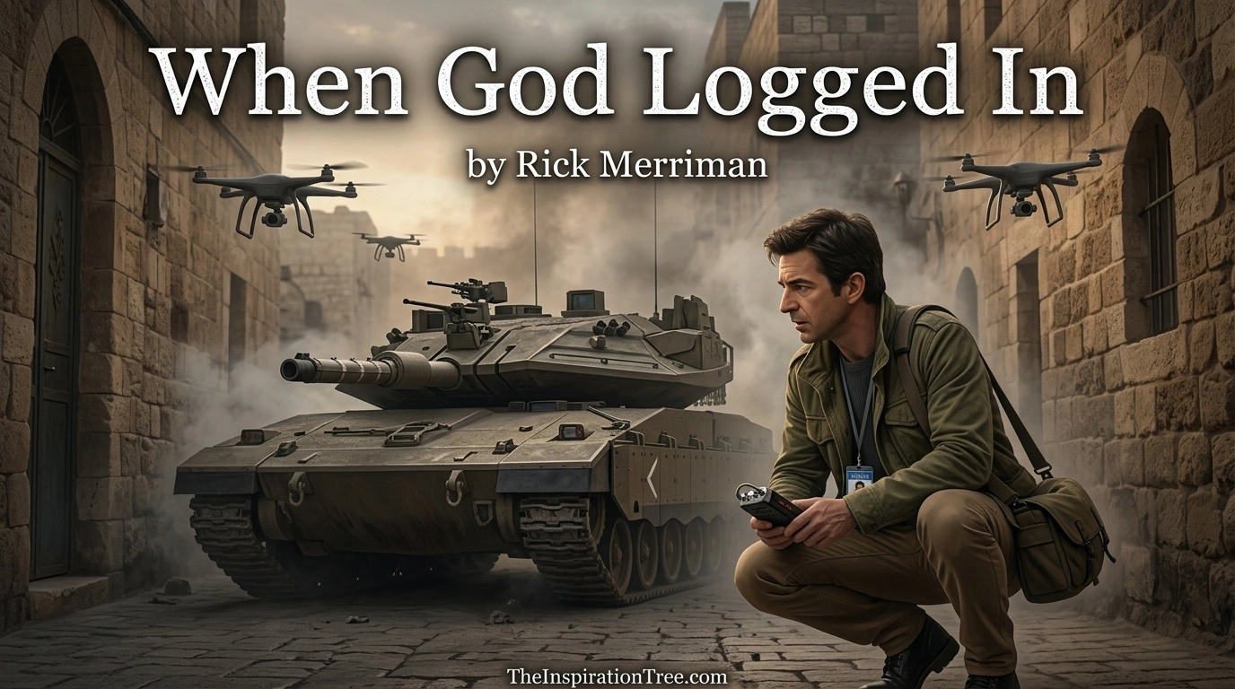A disabled tank and military drones stand powerless in Jerusalem as a journalist witnesses the sudden end of an assault.